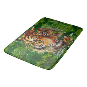 Jungle Tiger Bath Mat Farbenfrohe Tiger Art Badematte