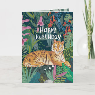 Jungle Tiger Birthday Zoo Safari Karte
