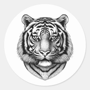 Jungle Tiger Face Safari Tierart Originalität Runder Aufkleber