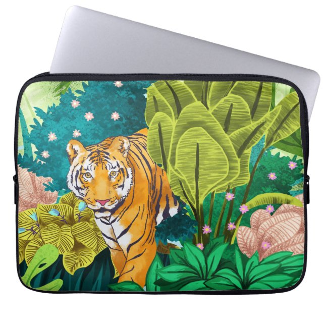 Jungle Tiger Laptopschutzhülle (Vorderseite)