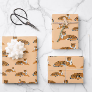 Jungle Tiger Tiermuster Geschenkpapier Set
