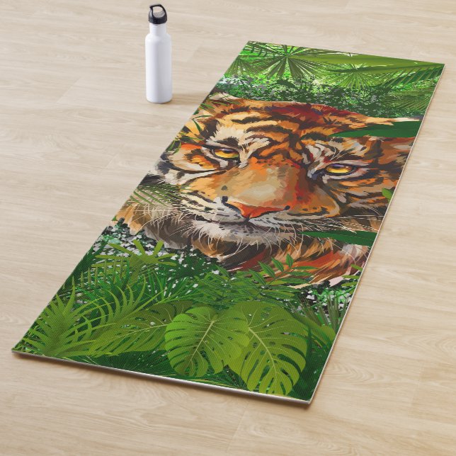 Jungle Tiger Yoga Mat | Farbenfroher Tiger Zeichne Yogamatte (Beispiel)