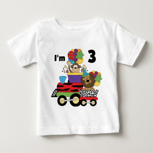 Jungle Train 3. Geburtstag Tshirts und Geschenke (Vorderseite)