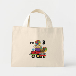 Jungle Train 3. Geburtstag Tshirts und Geschenke Mini Stoffbeutel