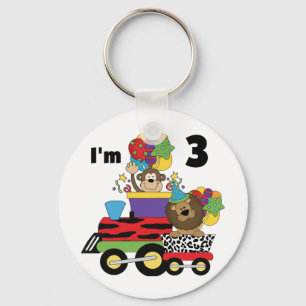 Jungle Train 3. Geburtstag Tshirts und Geschenke Schlüsselanhänger