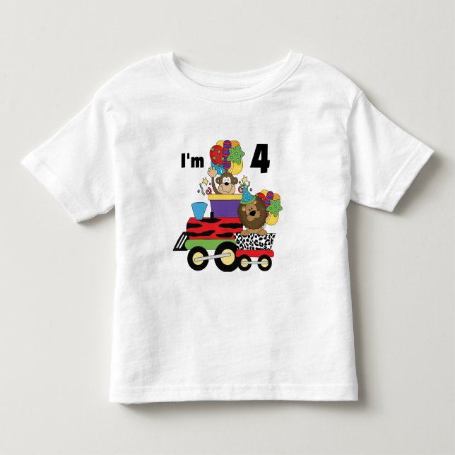 Jungle Train 4. Geburtstag Tshirts und Geschenke (Vorderseite)