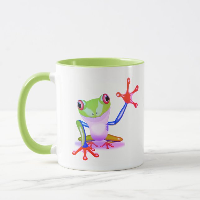 Jungle Tree Frog in hellen Farben Tasse (Links)