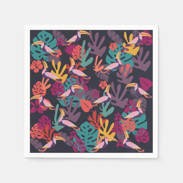 Jungle und Tropical Birds Paper Napkins Serviette (Vorderseite)