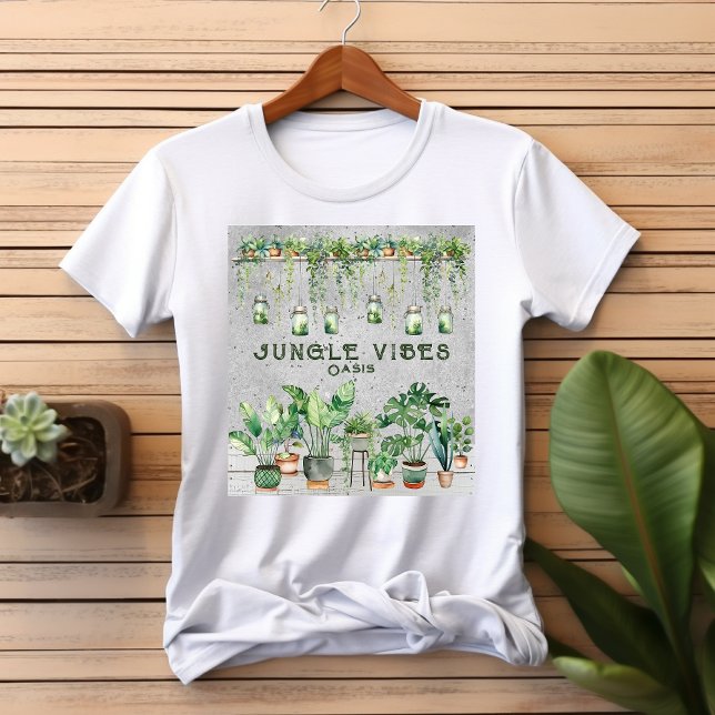 Jungle Vibes Oasis Vertical Garden Pflanze Lover T-Shirt (Von Creator hochgeladen)