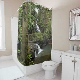 JUNGLE WATERFALL SHOWER CURTAIN DUSCHVORHANG