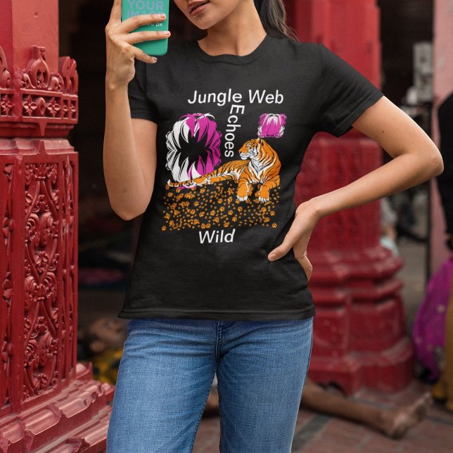 Jungle Web Echoes Wild Tiger Lovers Frauen T-Shirt (Von Creator hochgeladen)