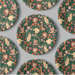 Jungle Wild Baby Animal Tropical Paper Plate Pappteller