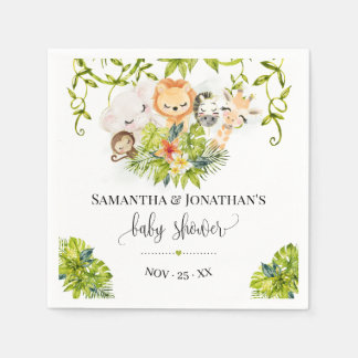 Jungle Wild Baby Animals Tropical Baby Dusche Serviette