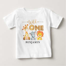 Jungle Wild One 1. Geburtstag Baby Animals T-shirt