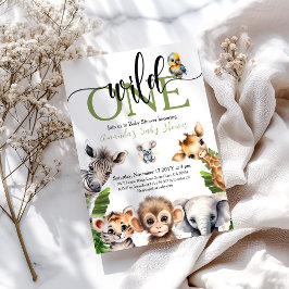 Jungle Wild One Safari Animal Baby Dusche Einladung
