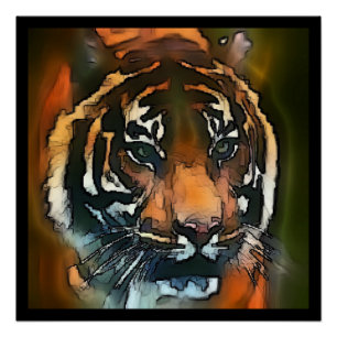 Jungle Wild Tiger Poster
