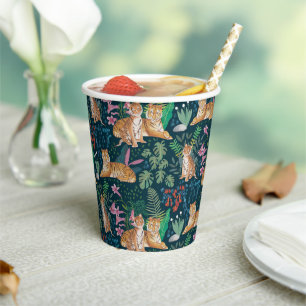 Jungle Wildlife Baby Shower Wilde Katzen Tigers Pappbecher