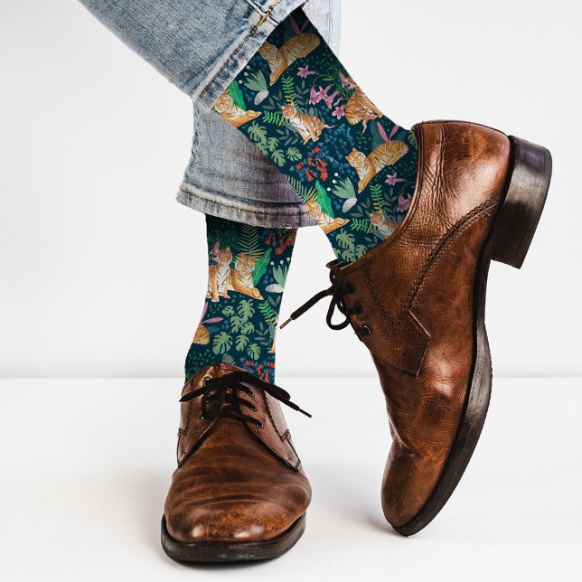 Jungle Wildlife Nature Wilde Katzen Tigers Socken (Von Creator hochgeladen)