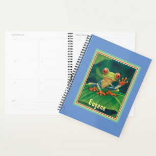 Jungle Wildlife Red Mit Augen Tree Frog Planner Planer