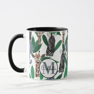 Jungle Zebra Elephant Giraffe Safari Tiere Tasse