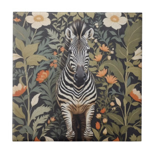 Jungle Zebra Floral Fliese