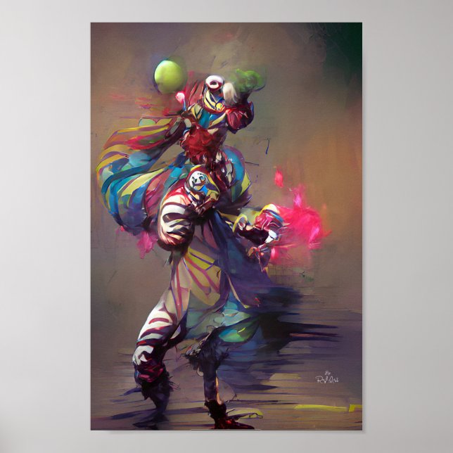 JUNGLER CLOWN Fantasy Art Illustrations Poster (Vorne)