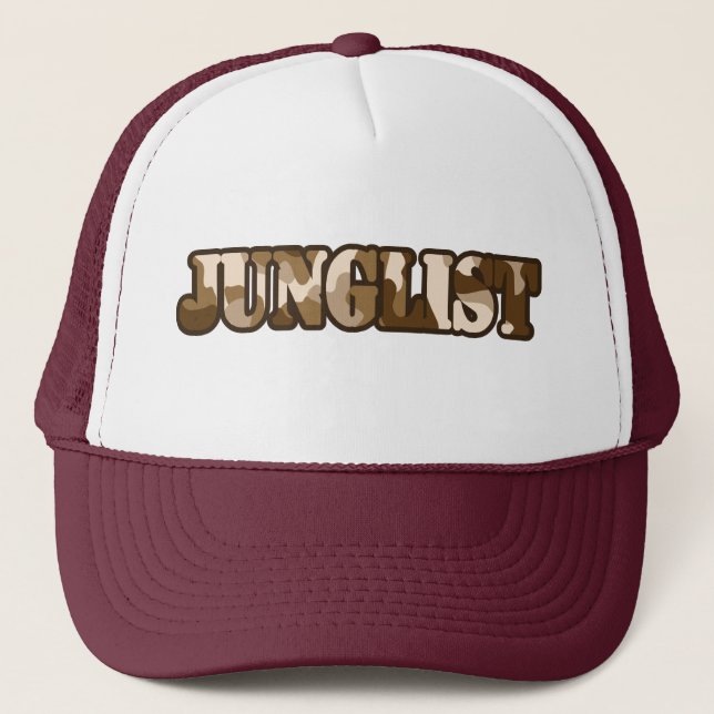 Junglist-Camouflage Brown Truckerkappe (Vorderseite)