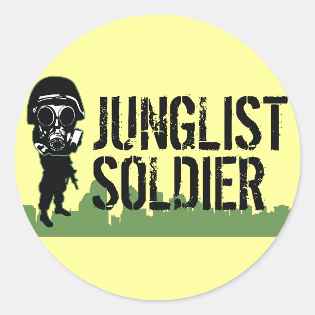 Junglist Soldier Runder Aufkleber (Vorderseite)