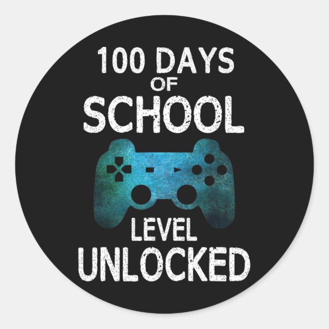 Jungs 100 Tage Game Games Level Runder Aufkleber (Vorderseite)