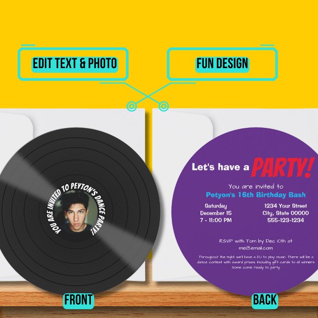 Jungs 16. Geburtstags-Dance-Party Einladung (Please enjoy our design and see the others in the collection.)