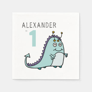Jungs 1. Geburtstag Party Monster Serviette
