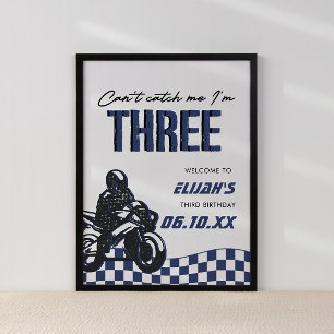 Jungs 3. Motocross Dirt Bike Geburtstag Poster