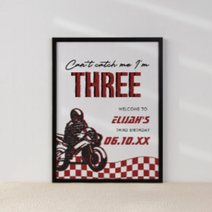 Jungs 3. Motocross Dirt Bike Geburtstag Poster