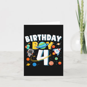 Jungs 4. Geburtstag Raumfahrtaktiva vier Jahre Karte