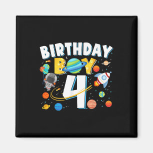 Jungs 4. Geburtstag Raumfahrtaktiva vier Jahre Magnet
