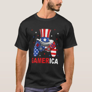 Jungs 4th July Video Game American Flag Onkel Sa T-Shirt