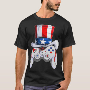 Jungs 4th July Video Game American Flag Uncle Sa T-Shirt