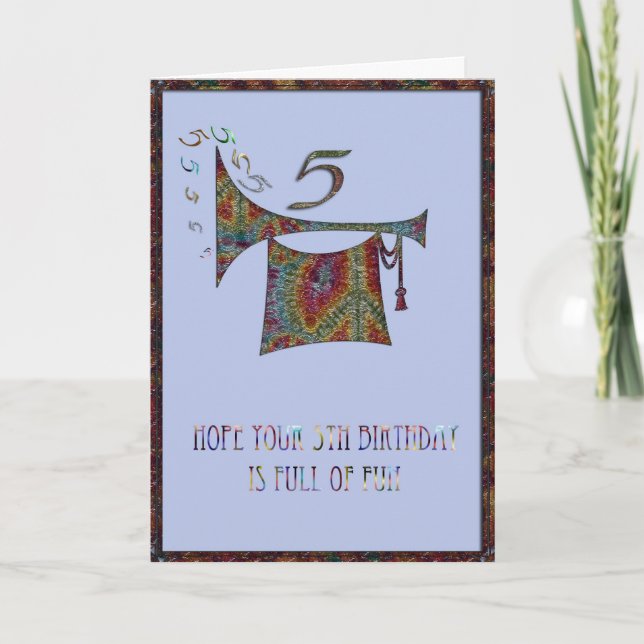 Jungs 5th Birthday Card Karte (Vorderseite)