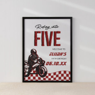 Jungs 5th Motocross Dirt Bike Geburtstag Poster