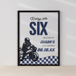 Jungs 6. Motocross Dirt Bike Geburtstag Poster