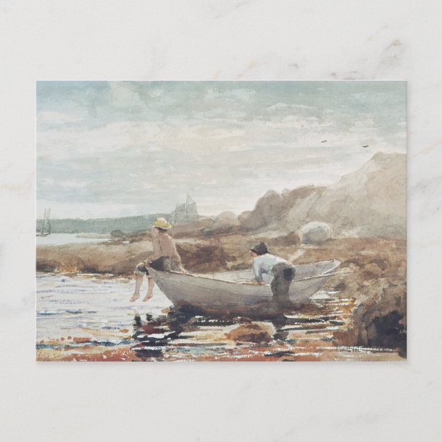 Jungs am Strand Postkarte (Vorderseite)