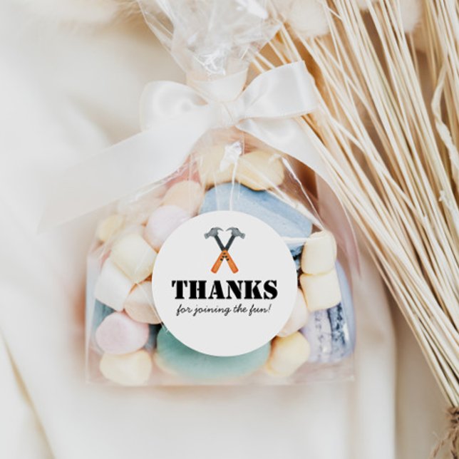 Jungs Baumeister Runder Aufkleber (Von Creator hochgeladen)