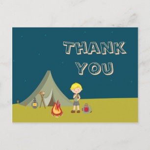 Jungs Camping Geburtstagsparty Dankeskarten Postkarte