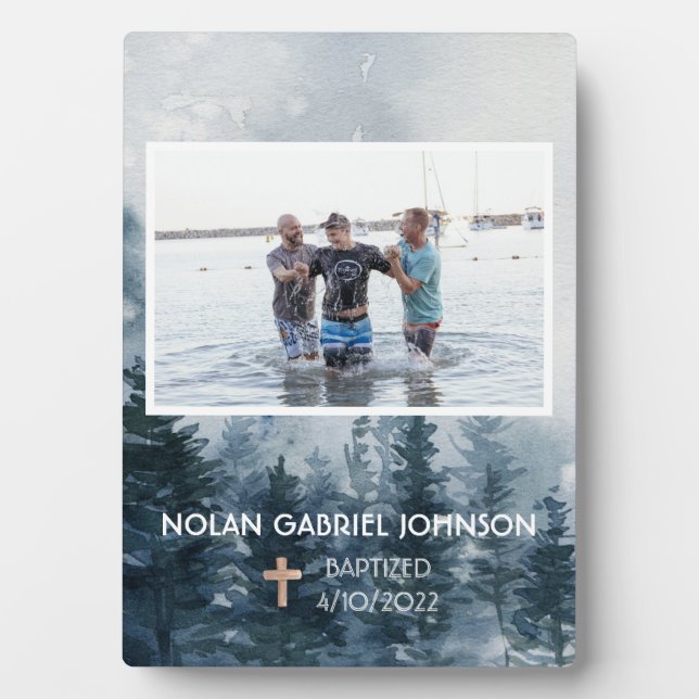 Jungs Christliche Taufe Gedenkstätte Fotoplatte (Vorderseite)