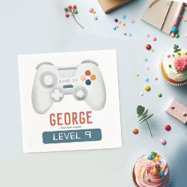 Jungs Cool Blue Gaming Kinder 9. Geburtstag Serviette