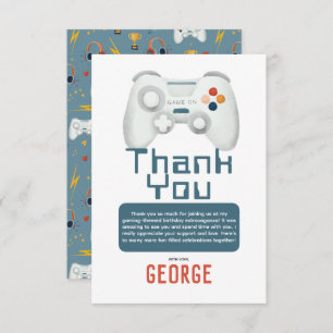 Jungs Cool Gaming Kindergeburtstag Dankeskarte