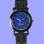 Jungs Cool Modernes Schwarzes Stilvolles Individue Armbanduhr<br><div class="desc">Machen Sie mit unserer Custom Kids Name Watch jeden Moment etwas ganz Besonderes! Dieses personalisierte Uhrwerk ist perfekt für Kinder jeden Alters geeignet, da der Name kühn auf dem Gesicht der Uhr gedruckt wird. Diese Uhr ist in lebhaften Farben und lustigen Designs erhältlich und macht das Erzählen von Zeit sowohl...</div>