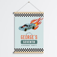 Jungs Cool Racing Car Kindergeburtstag Begrüßungsz