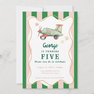 Jungs Coole moderne farbenfrohe Flugzeuge Geburtst Einladung