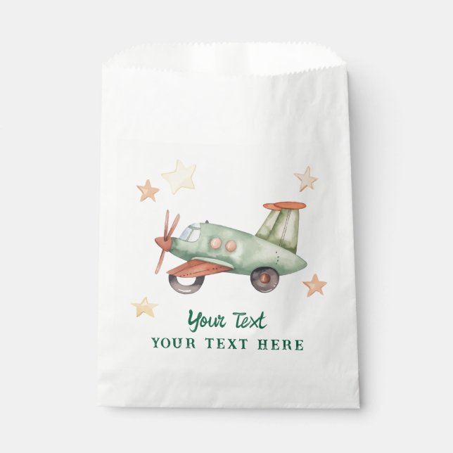 Jungs Coole moderne farbenfrohe Flugzeuge Geburtst Geschenktütchen (Vorderseite)